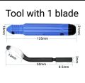 1 set Hand Trimming Knife Deburring Scraper NB1100 Chamfer Trimming Removal Aluminum Alloy Plastic Waste Edge Tool Handle( With 1 blade & 10 blades) ,resin art accessories,burr handle for resin art and DIY. 
