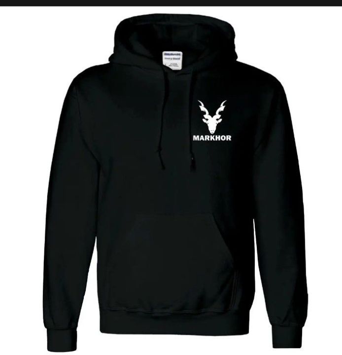 MARKHOR hoodies black fleece printed hoodies