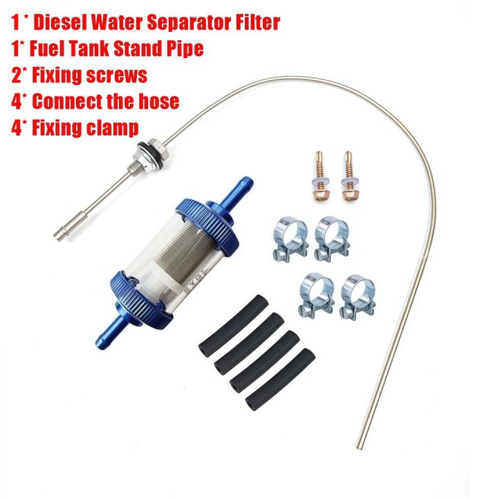 Diesel%20Heater%20Fuel%20Tank%20Vertical%20Pipe%20650x5mm%20Stainless%20Steel,%20White%205m%20Hose%20Kit,%20Complete%20Set%20-%20Image%202