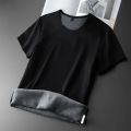 Men Thermal Underwear T-shirt Fleece Thickened Short Sleeve Slim Round Neck Bottom Shirt Velvet Comfortable Top.