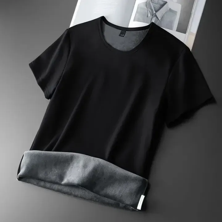 Men%20Thermal%20Underwear%20T-shirt%20Fleece%20Thickened%20Short%20Sleeve%20Slim%20Round%20Neck%20Bottom%20Shirt%20Velvet%20Comfortable%20Top%20-%20Image%203