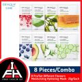 BIOAQUA 8 Pcs/Set Different Flavours Moisturizing Hydrating Facial Face Sheet Mask- 25g/Each. 