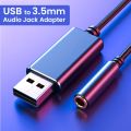 USB to 3.5mm Jack Audio Cable USB to Aux Adapter External Stereo Sound Card Support USB to TRRS 4-Pole Aux Port Headphones. 