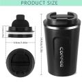 500ml Travel Coffee Mug | Hot & Cold Insulated Mugs Thermos Flask Vacuum Insulation upto 8 hours | Stainless Steel. 
