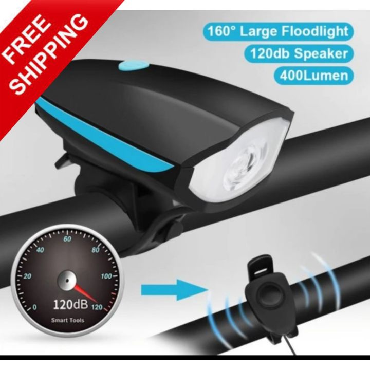  2-in-1 Rechargeable - Cycle Light (3 Modes) Cycle Light and Horn/Cycle Lights Rechargeable Waterproof (140 dB) Cycle Light with Horn Cycle LED Front Light