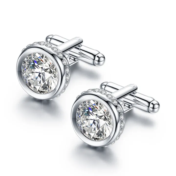 PINANNIE%20Men's%20Crystal%20Cufflinks%20for%20Wedding,%20Elegant%20Business%20Formal%20Dress%20Shirt%20Accessories,%20%20for%20Groom,%20Him,%20Father's%20Day%20-%20Image%202