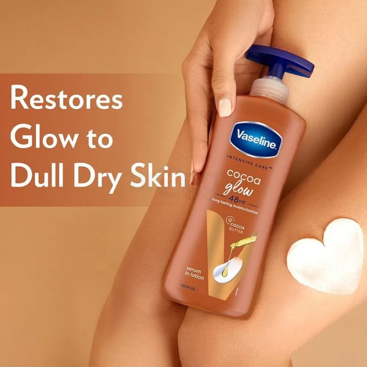 Vaseline%20Intensive%20Care%20Cocoa%20Glow%20Moisturising%20Body%20Lotion%20with%20Pure%20Cocoa%20&%20Shea%20Butter%20400ml%20-%20Image%204