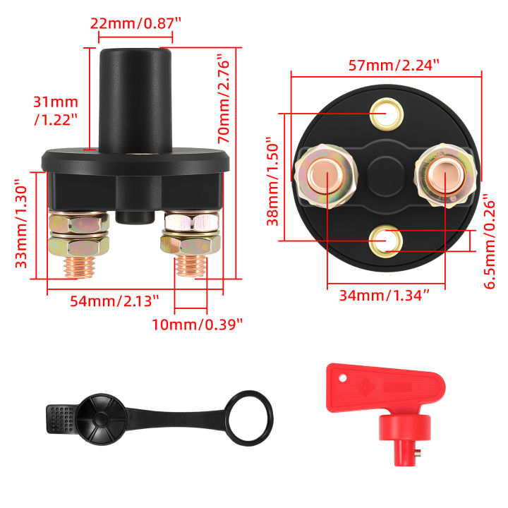12V Key Battery Isolator Disconnector Car Cut Off Main Kill Vehicle ...