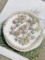 20 white camellias, ABS pearl chain DIY detachable shoe accessories, suitable for women sandals, slippers, beach bag multi-funct. 