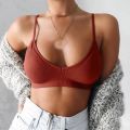 Women Seamless Crop Top Fitness Underwear Wire Free U Shaped Wide Straps Sports Bra Summer Casual One Piece Tube Tops. 