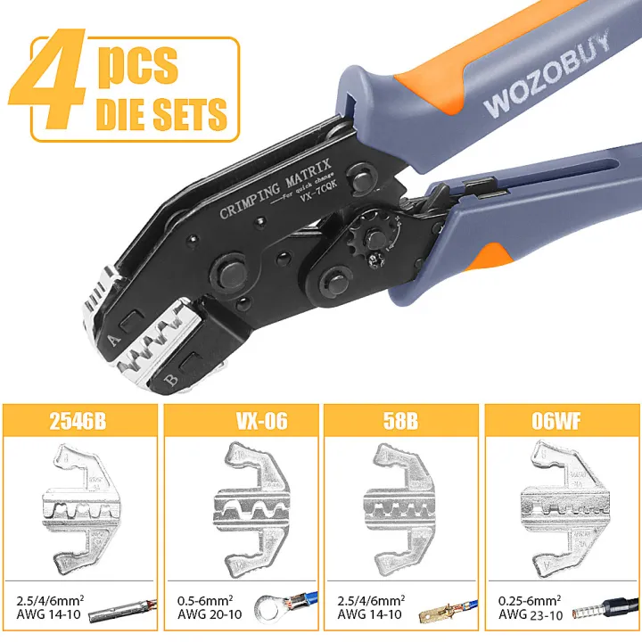 WOZOBUY%207CQK%20Crimping%20Tool%20Set%20Wire%20Crimper%20for%20Solar%20PV%20Connectors,Non-Insulated,DuPont,Ferrule%20Connectors-8%20Inch%20Wire%20Stripper%20-%20Image%207