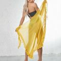 5 Colors Ruffle Sarong for Women 2024 Summer Solid Bikini Long Skirt Beach Dress Swimming Sun Protection Swim Cover Ups Monokini.