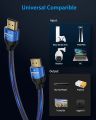 HDMI cable Ultra Certified 10K 8K HDMI Cable 6FT: HDMI 2.1 Cables 48Gbps High Speed Premium Braided Cord 8K@60Hz 4K@120Hz 4K@144Hz HDCP 2.2&2.3 CL3 ARC eARC for HD/HDR/HDTV. 