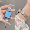 Metal Drip Diamond Oil Painting Flower Compatible iWatch Strap 38mm 40mm 41mm 42mm 44mm 45mm 49mm Fashionable Handmade Strap. 