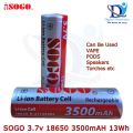 SOGO Original Lithium Battery 18650 3.7V 2500mAH / 3500mAH (Pack Of 2). 