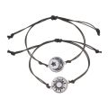 2 PCS/Set Couples Bracelet for Women Lover Luminous Sun Moon Rope Charm Friendship Girlfriend Party Jewelry Gift. 