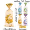 25/50/100pcs Eid Mubarak Gift Bags Cookie Candy Bag Ramadan Kareem Decoration 2026 Islamic Muslim Party Packaging Bag Pouch.