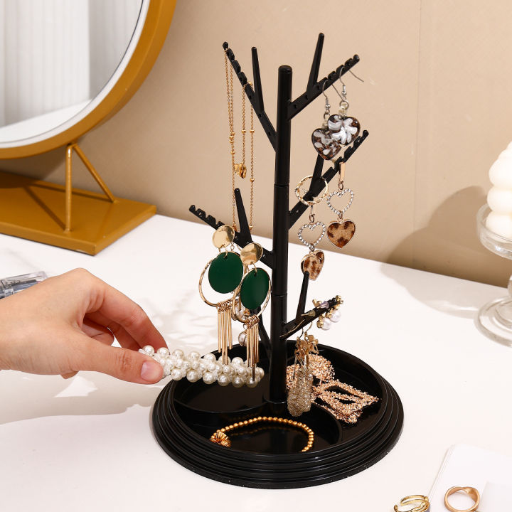 1pc%20Plastic%20White/Black/Transparent%20Tree%20Shap%20Jewelry%20Display%20Stand%20Necklace%20Ring%20Bracelet%20Organizer%20Circular%20Base%20Jewelry%20Tray%20-%20Image%204