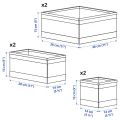 IKEA SKUBB Box, set of 6, white. 