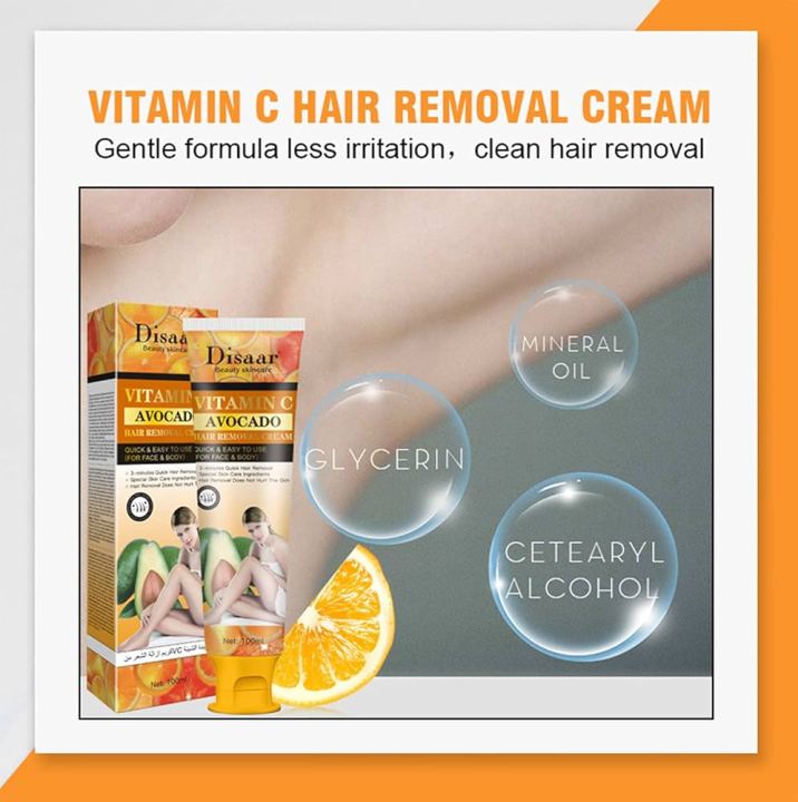 Disaar%20Vitamin%20C%20and%20Avocado%20Hair%20Removal%20Cream%20100%20ml%20-%20Image%203