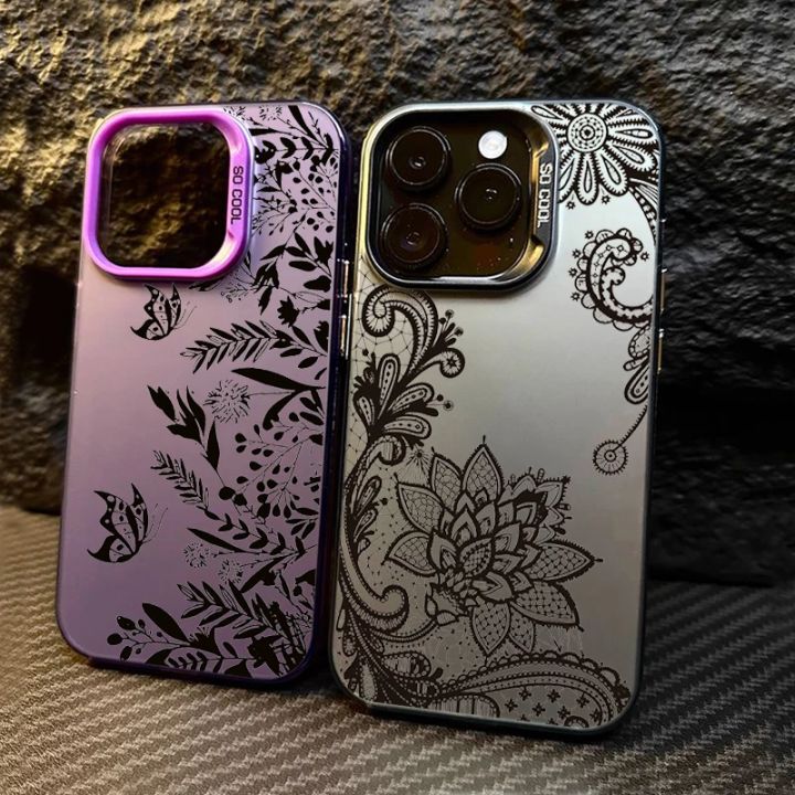 Luxury%20Lace%20Florals%20Graphic%20Phone%20Case%20For%20iPhone%2015%2014%2013%2012%2011%20Pro%20Max%20XS%20X%20XR%207%208%20Plus%20SE%202022%20Shockproof%20Matte%20Bumper%20Cover%20-%20Image%203