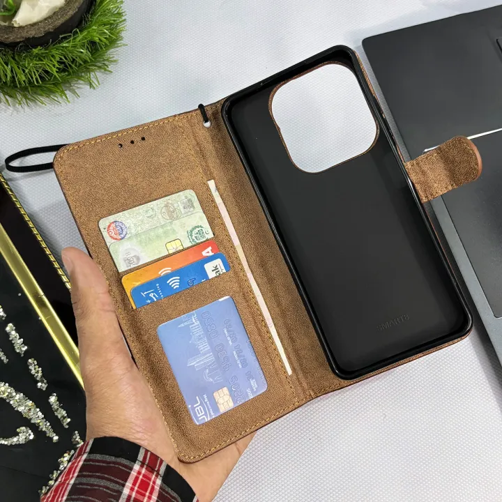 Realme%20Note%2050%20Flip%20Book%20Cover%20-%20Gray%20-%20New%20Leather%20Wallet%20Flip%20Cover%20with%20Magnetic%20Lock%20Strap%20&%20Card%20Slots%20-%20Image%204
