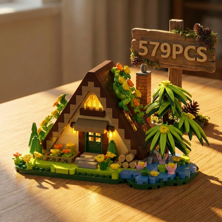 479PCS Forest Cabin Mini Building Blocks Set City Street View Greenhouse Windmill Tree House DIY Model Birthday