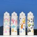 750ml Dinosaur Water Bottle For Kids Water Sippy Cup With Silicone Straw Leakproof Plastic Water Bottles Summer Kids Water Cup.