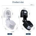 Human Movement Detector Infrared Pir Motion Sensor 220V 110V 12V for Security Floodlights Adjustable Time LUX Sensitiity. 