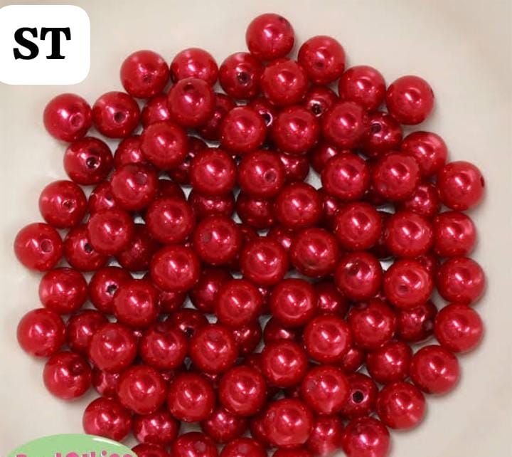Red pearls moti Big size beads 80 beads pack