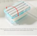Soap Bar Box Soap Dispenser with Rubber Roller Foaming Soap Saver with Drain Holes and Spring Travel Soap Holder Multifunctional Soap Dish for Home Bathroom Kitchen Countertop Blue. 
