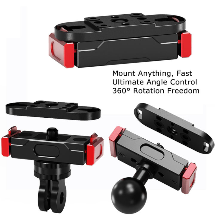 Magnetic Quick-Release Base for 13 12 11 10 9 8 7 Mini Max Action Camera Stand Mount 1/4" ARRI Tripod Adapter Bracket