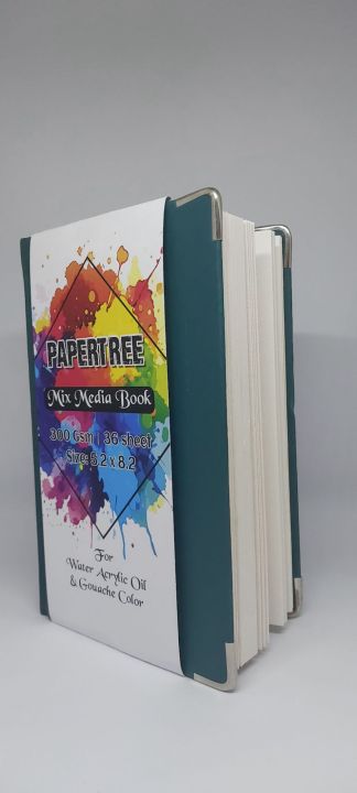 Papertree%20Leather%20Cover%20Mix%20Media%20Art%20Book%20For%20Acrylic%20Gouache%20&%20Oil%20Color%205.2x8.2%20inch%20-36%20sheets%20-%20Image%205