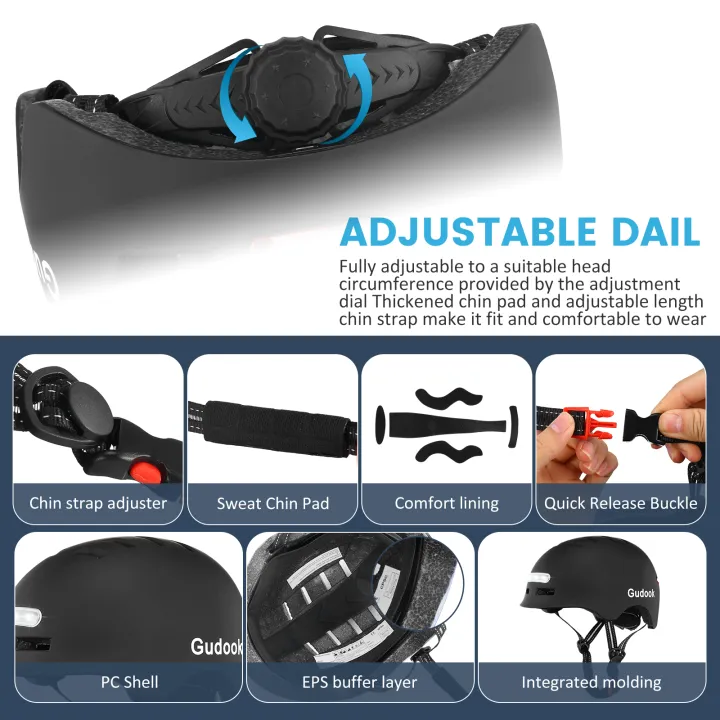 GUDOOK%20Adult%20Bike%20Helmet%20with%20Light%20-%20Bicycle%20Helmets%20Men%20-%20Women%20-%20Front%20and%20Back%20LED%20Lights%20for%20%20Scooter%EF%BC%8C%20Cycling,%20Skating%20-%20Image%206