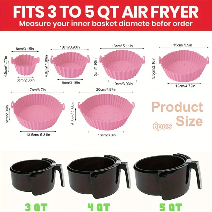 6PC%20Air%20Fryer%20Mats%20-%20450%C2%B0F%20Silicone%20Non-Stick%20Dual%20Texture%20Dishwasher%20Safe%20Crispy/Steam%20Cooking%20-%20Image%203