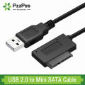 PzzPss USB 2.0 to Mini Sata II 7+6 13Pin Adapter Converter Cable For Laptop CD/DVD ROM Slimline Drive Converter HDD Caddy. 