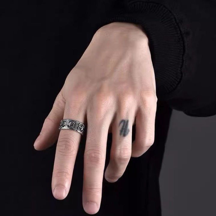 1Pcs%20Bague%20Homme%20Rings%20Cross%20Figure%20Para%20Hombres%20Jewelry%20Vintage%20Y2k%20Anel%20Punk%20Gothic%20Couple%20Ring%20Adjustable%20Nuevo%20En%20Anill%20-%20Image%204