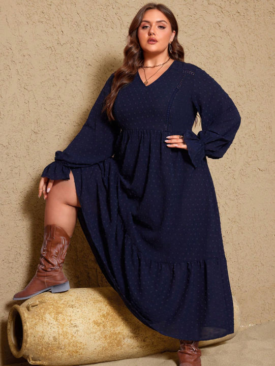 plus%20Size%20Women's%20Pullover%20V-Neck%20Long%20Sleeve%20Dress%20Autumn%202025%20Printed%20Loose%20Casual%20Fashion%20Best%20Choice%20for%20Autumn%20-%20Image%205