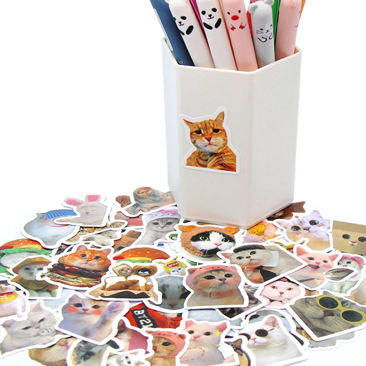 10/50/100pcs%20Funny%20Cat%20Stickers%20Cartoon%20Cute%20Decals%20Toy%20Stationery%20Guitar%20Phone%20Bicycle%20Laptop%20Luggage%20Car%20Graffiti%20Kids%20Sticker%20-%20Image%206