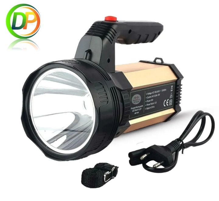 Dp Rechargeable Searchlight Torch – Bright LED Laser Flashlight with ...