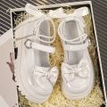 Lolita Shoes Heart Buckle Women Sweet Bow Pearl Chain Mary Janes Shoes Woman PU Leather Thick Bottom Party Pumps Mujer Zapatos. 