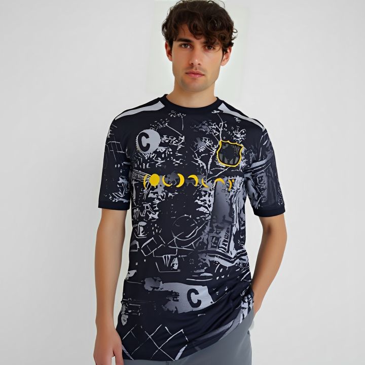 Barcelona Black Concept Jersey 25 Half Sleeve For Man