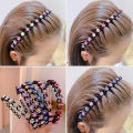 Non-Slip Rhinestone Hairbands Elastic Flower Fashion Pearl Women Hair Hoop Bands Headband Bezel Girls Hair Accessories Headdress. 