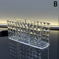 Bling Pen Container with 3 Slots Pencil Holder Makeup Brush Storage Box Rhinestone Desktop Dressing Table Organizer Tool. 