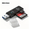 Robust 2-in-1 USB 3.0 2.0 Micro SD Card Reader High Speed Data Transmission up to 5Gbps Compatibility Multiple for PC Camera. 