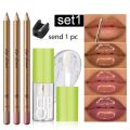 2pcs/4pcs Gradient Lip Makeup Set - Lip Liner & Lip Oil Ombre Effect Smooth Define Blend Moisturizing Long-Lasting Ouplook.