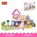 COGO Kids Pink Girls 1422 PCS Multifunctional 6 in 1 Joyful Villa house Lego bricks building blocks Kids Toys. 