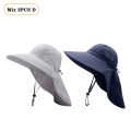 1/2/4PCS Summer Waterproof Fisherman HatOutdoor Hiking Fishing Sun Protection Hat Cycling Big Eave Neck Protection Sun Hat. 