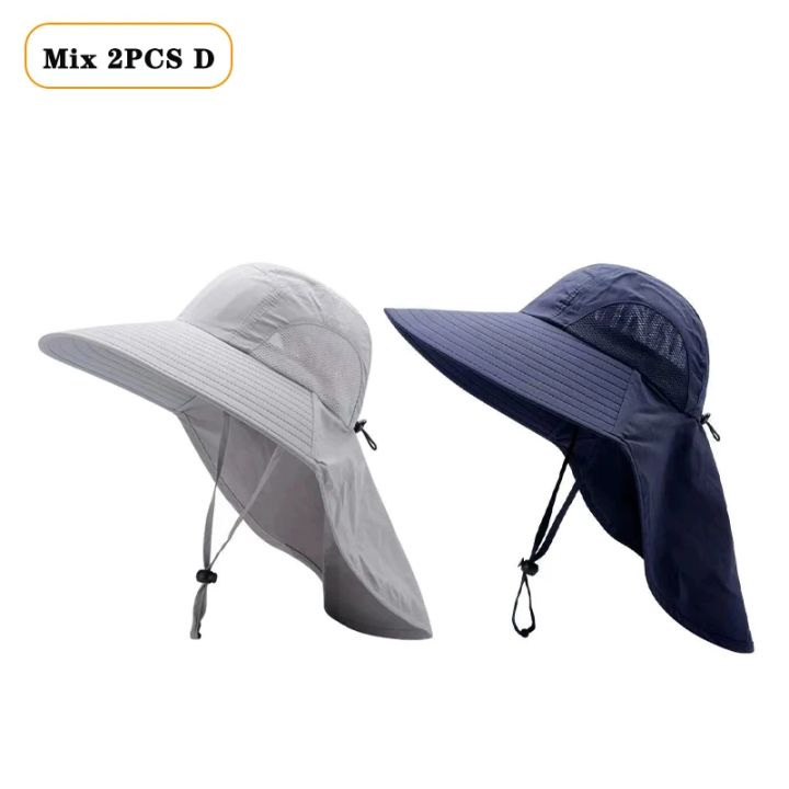 1/2/4PCS%20Summer%20Waterproof%20Fisherman%20HatOutdoor%20Hiking%20Fishing%20Sun%20Protection%20Hat%20Cycling%20Big%20Eave%20Neck%20Protection%20Sun%20Hat%20-%20Image%207