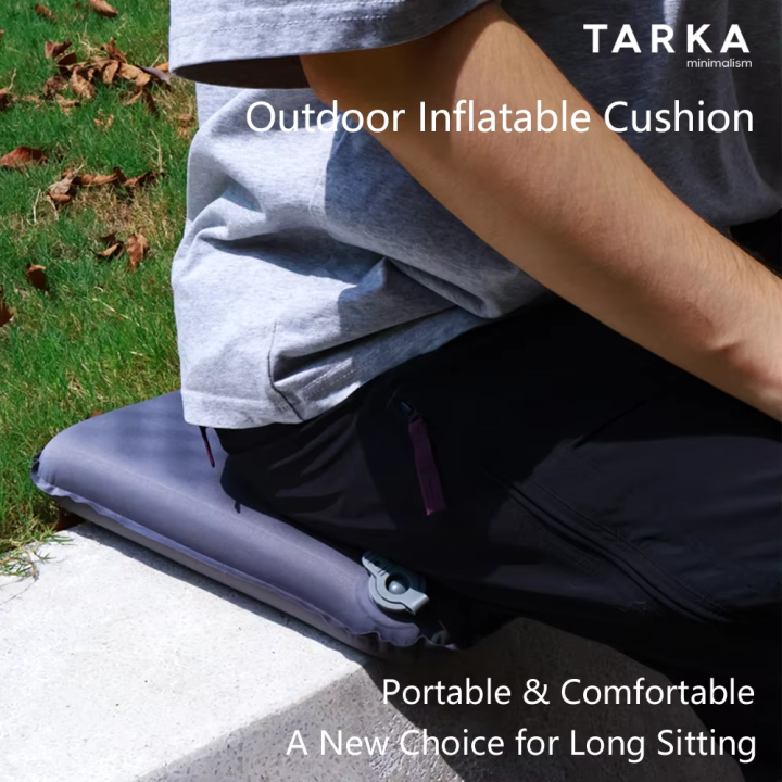 TARKA  Inflatable Seat Cushion Camping Mat  , Portable Inflating Sitting Pad Air Mattress, Subway Bus Seat Cushions